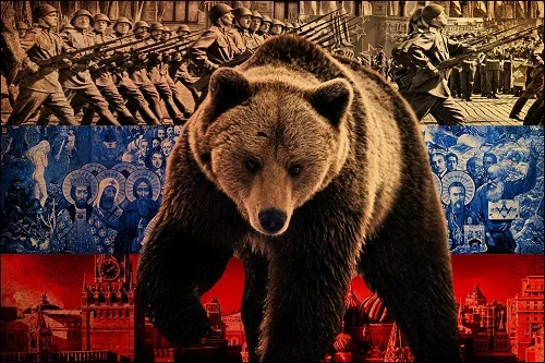 90*135cm Rising Forward Russian Bear flag