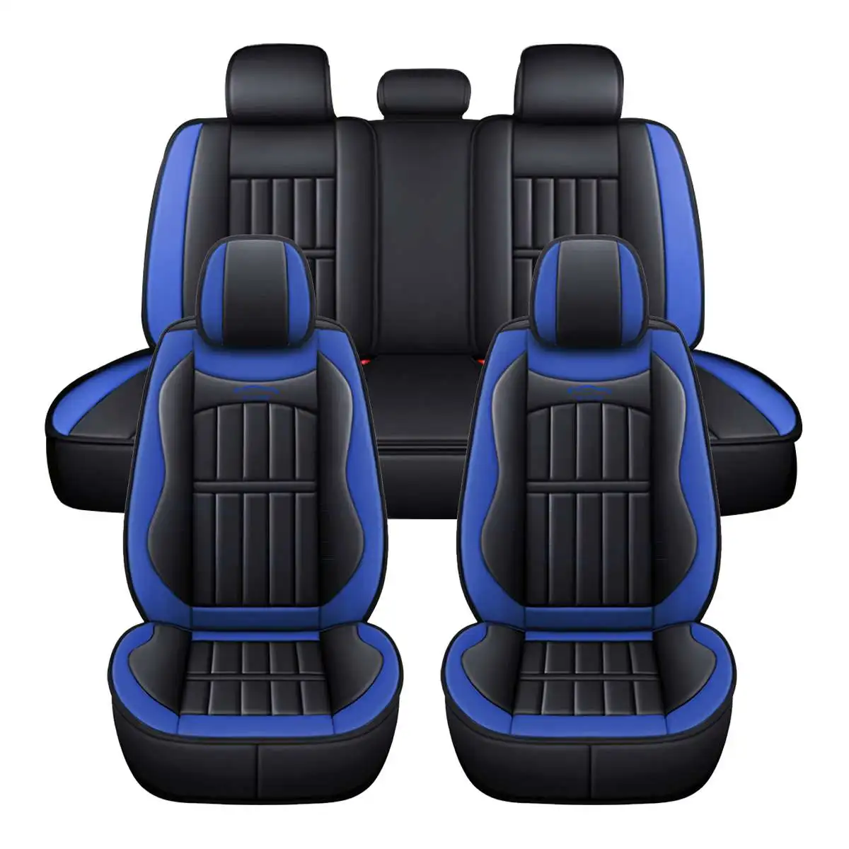 11PCS 5 Seats Car Seat Covers PU Leather Seat Cushion Cover Full Set Seats Cover Protector Pad Universal For Sedan SUV Truck