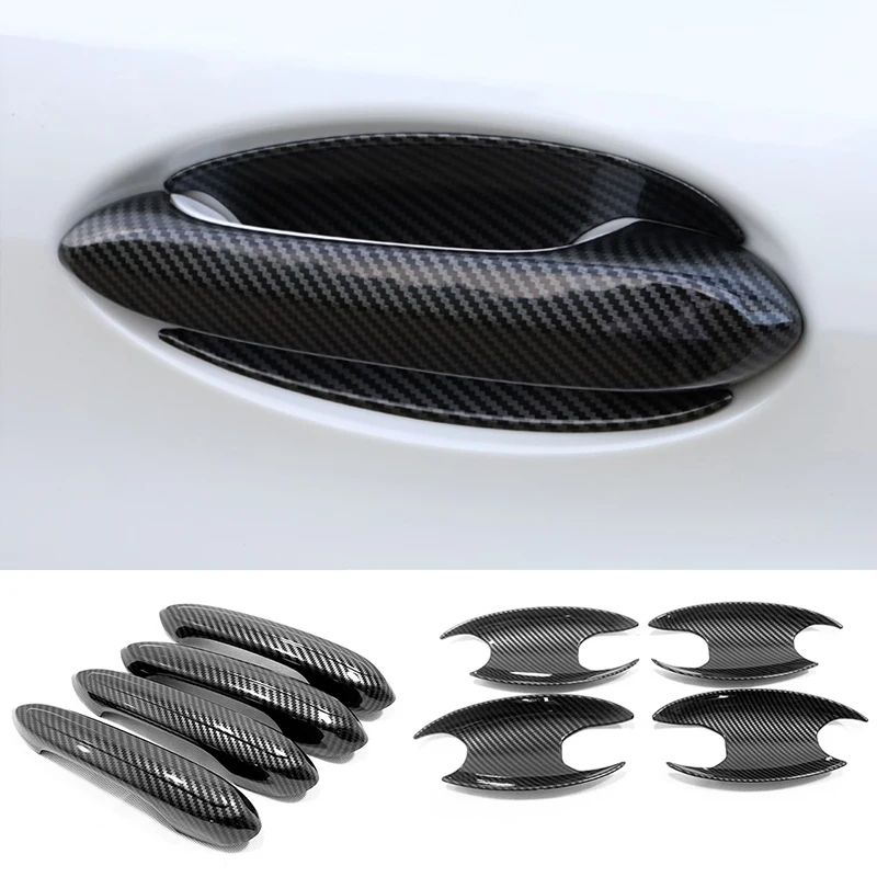 

ABS Carbon fiber Car Door protector Handle Decoration Cover Trim Sticker Car Styling For BMW 3 Series G20 Accessories 2019 2020