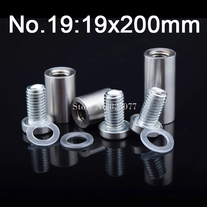 

400PCS 19x200mm Stainless Steel Glass Fasteners Acrylic Advertisement Hollow Standoffs Pin Nails Billboard Fixing Screws FK850