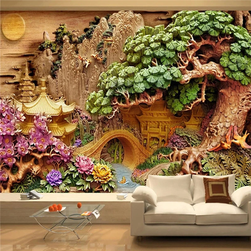 

beibehang custom Natural landscape tree wall papers home decor 3d mural wallpapers for living room decoration bathroom decor