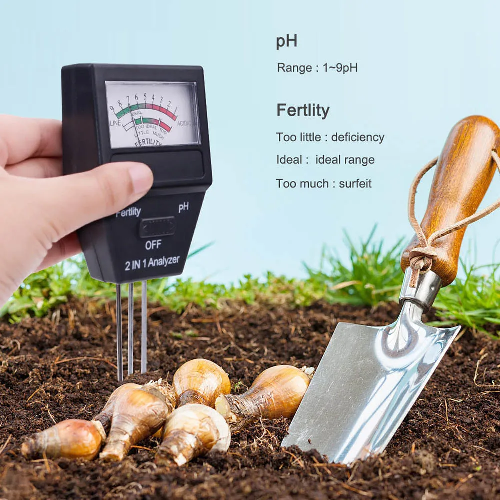 

2 in 1 Soil PH Meter Tester Moisture Monitor Fertility Testers Acidity Alkali Test Soil Fertility Analyzer Gardening Detector