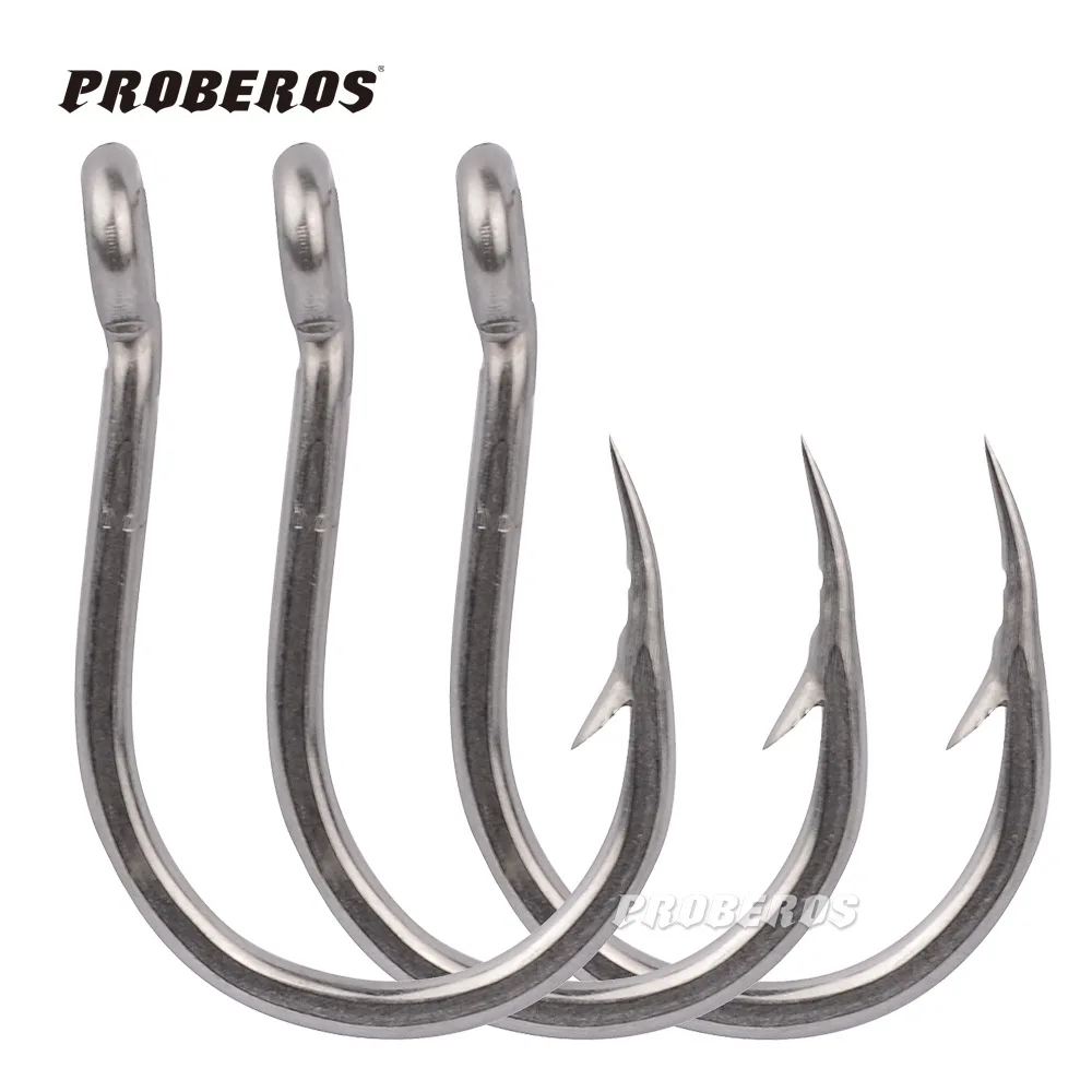 5/10Pcs Meer Angeln Edelstahl Fisch Haken Stahl Stacheldraht In Fly Haken Wurm Teich Angeln Köder Halter jig Loch Pesca – Detail 8
