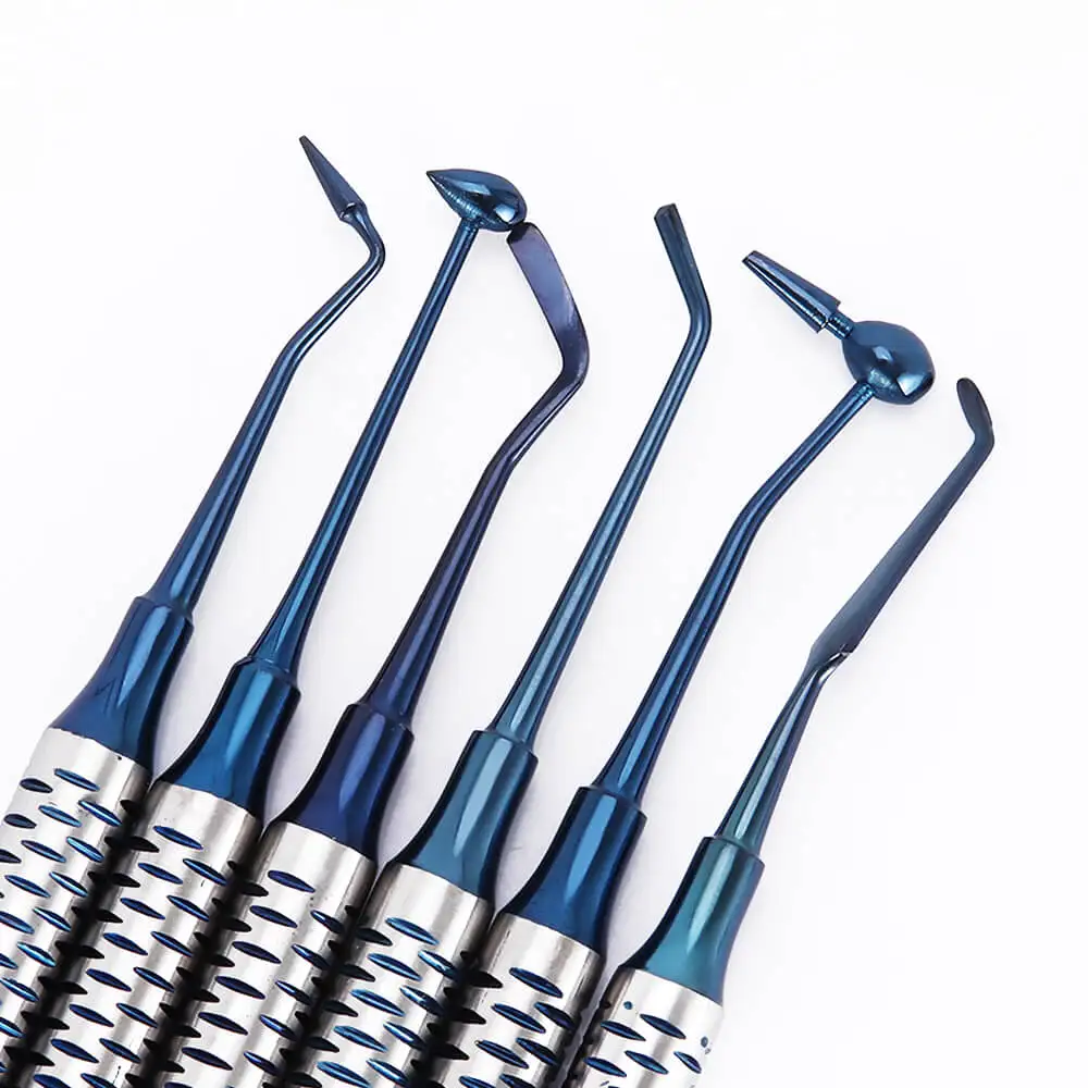 AZDENT 6 sztuk/zestaw Dental Composite żywica wypełnienie szpachelka 18.5cm żywica napełniania naprawa narzędzia Instrument Titanium Plated głowy