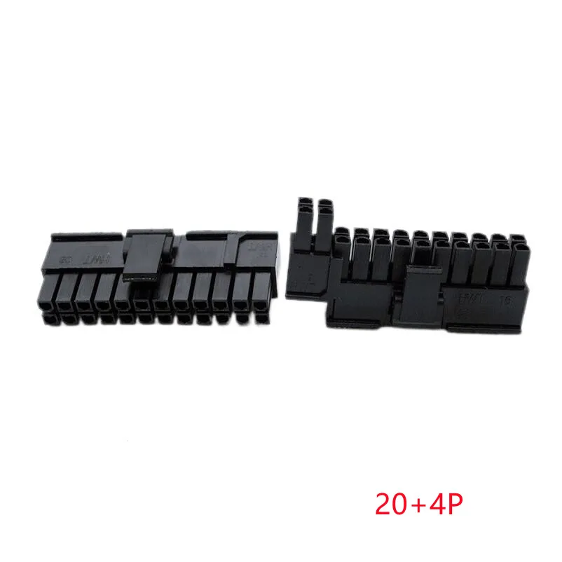 20PCS/1Lot 5557 4.2mm Black/ 20+4P 24PIN Male Plug Plastic Shell For PC Computer ATX Motherboard Power Connector Housing