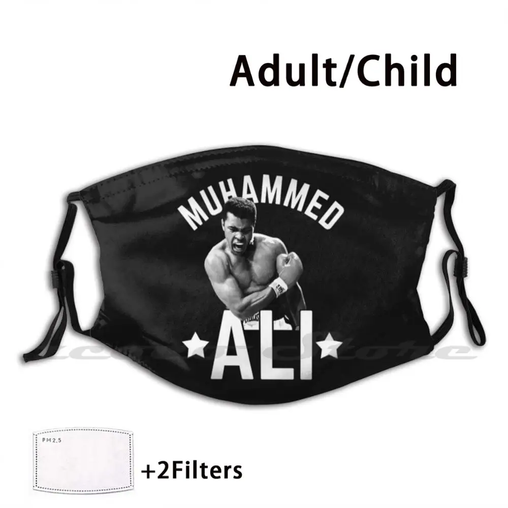 Muhammad-Ali Mask DIY Washable Filter Pm2.5 Mouth Trending Muhammad Ali Muhammad Ali Boxing Boxer Legends Boxing Legends