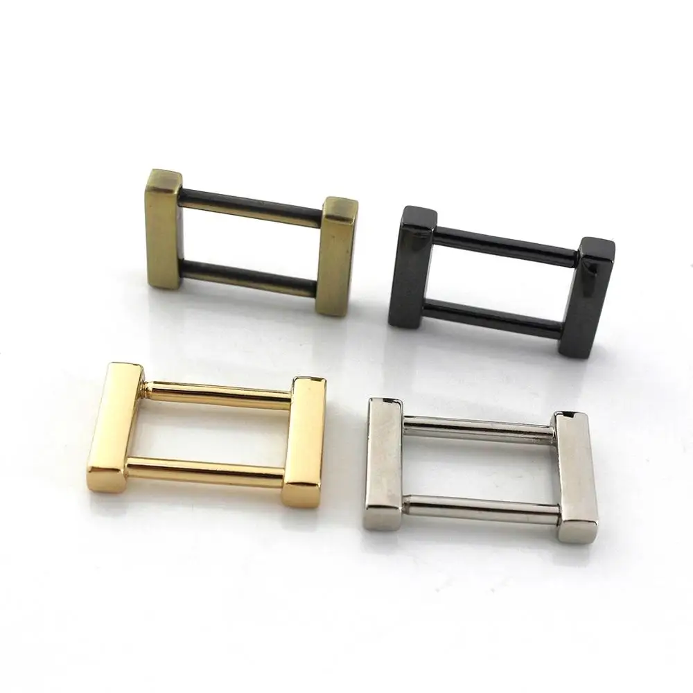 2 pcs Metal Detachable removable open screw rectangle Ring buckle shackle clasp Leather Craft Bag strap belt handle webbing