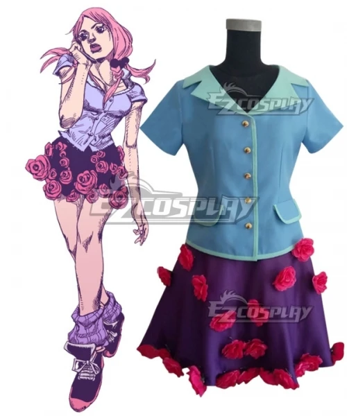 JoJolion – robe à fleurs Yasuho Hirose pour filles, Costume de fête de noël, uniforme d'halloween, Costume Cosplay E001