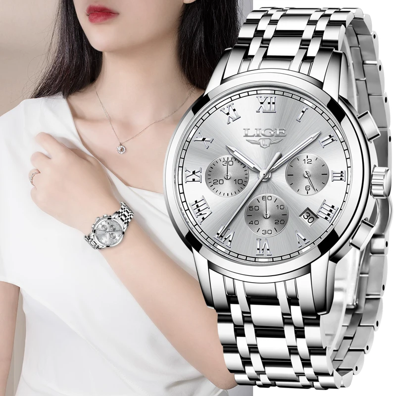 LIGE Watch Women Watches Top Brand Luxury Set Waterproof Quartz Watch Women Ladies Watch Gifts Clock Sport Watch Reloj Mujer