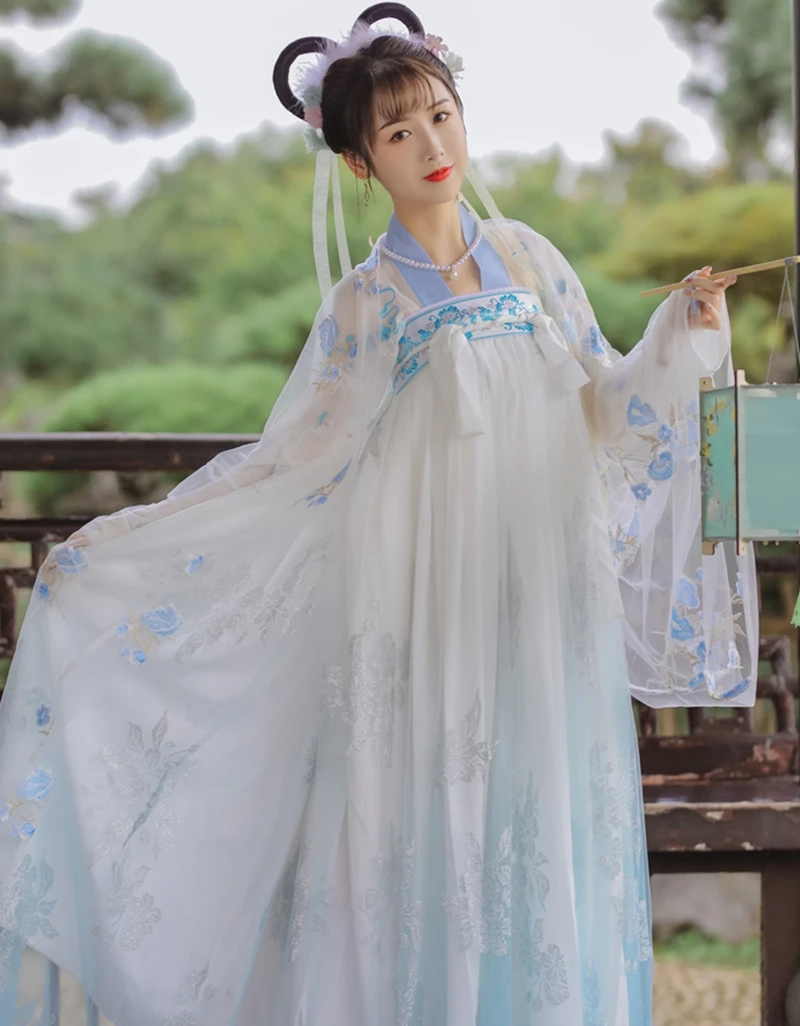 Chinese Traditioanl Hanfu for Woman Elegant Fairy Dance Costume Oriental Stage Performance Retro Ancient Hanfu Folk Dresses