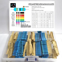 640Pcs 2W 1% 0,33 R-1M 64ValuesX10Pcs Metall Film Widerstand Kit Set