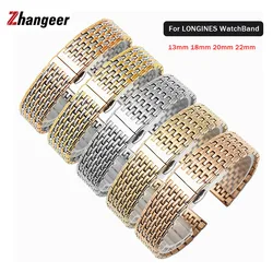 Watch Band For Longines La Grande Watches Stainless Steel Strap 13MM 18 20MM 22MM butterfly clasp With Pins Watches Accessories