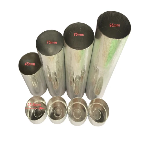 Imagen 2 del producto Cartucho de aluminio vacío para laboratorio Dental con tapas para cuentas flexibles, inyector para dentadura, trabajo acrílico, diámetro 25,5mm, 5 longitudes