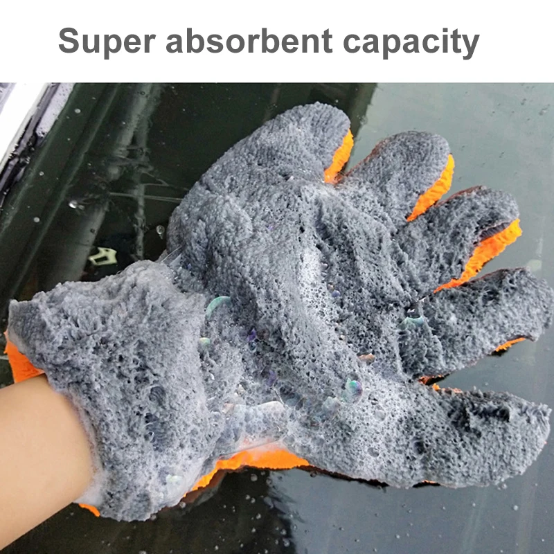 Guantes de microfibra de lujo para lavado de coche, herramienta de limpieza de coche, multifunción, cepillo para detalles, 1 piezas