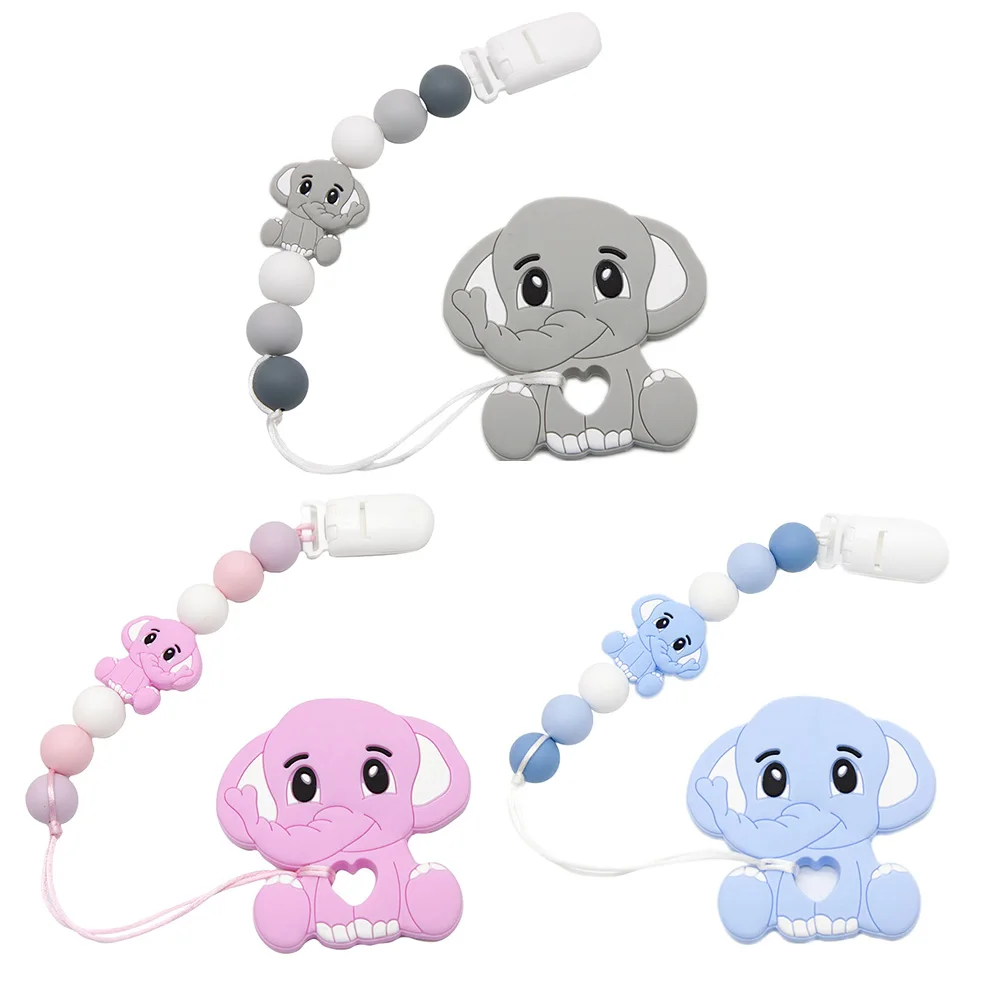 Cute-Idea Silicone massaggiagengive fatto a mano ciuccio clip titolare catena animale BPA roditori gratuiti dentizione Food Grade infantile