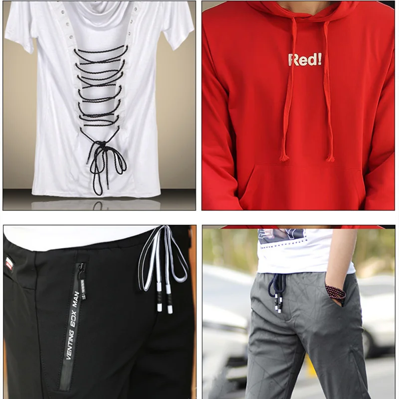 2 pçs sweatpants cordão cinta calças esportivas cordão tecido corda cinto calças hoodies acessórios diy vestuário costura banda suprimentos