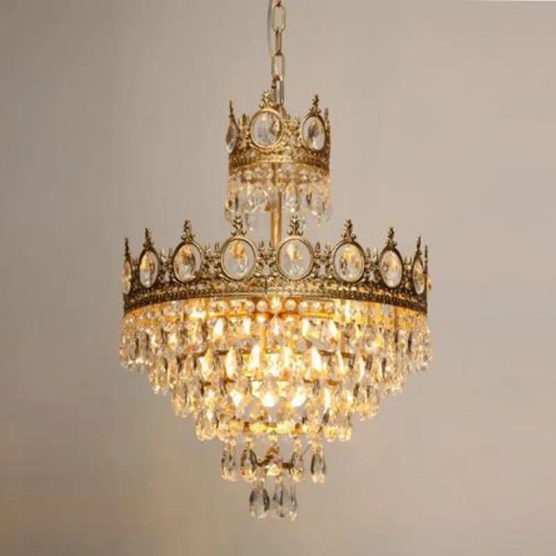 

Crystal ceiling chandelier medievalroom decoration Living Room Restaurant Hotel Golden led crown Chandelier