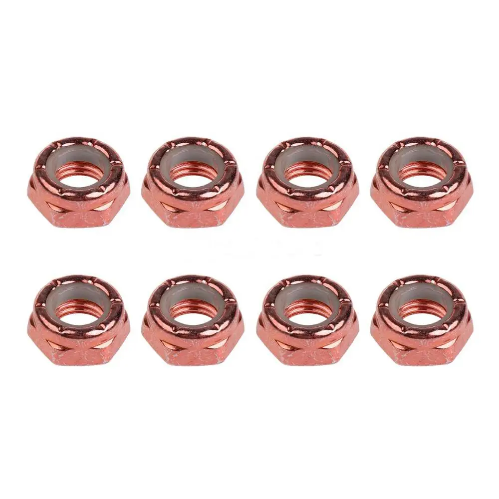 8PCS Colorful SKATEBOARDS Truck Mounting Hardware 4 Axle Nuts Skateboard Trucks Hardware Skateboard Truck Nuts