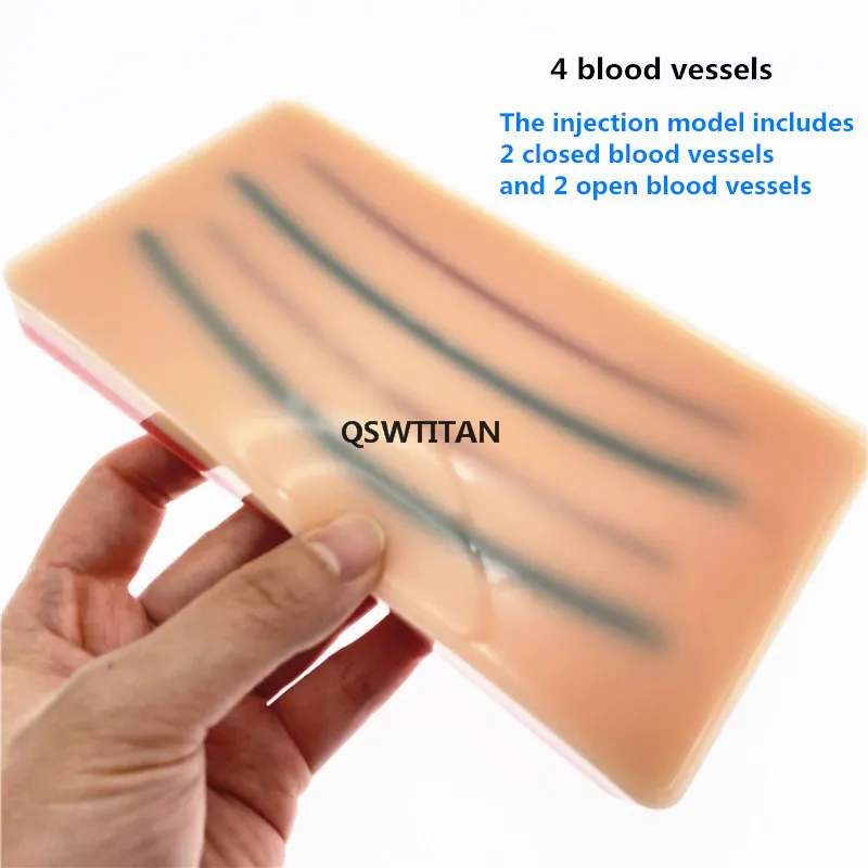 Venipuncture IV 주입 훈련 패드 실리콘 피부 봉합사 훈련 모델 주입 연습 모델