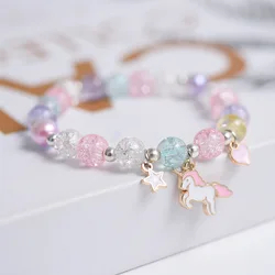 Makersland Children Bracelets for Girls Candy Color Adjustable Rope Pendant Beads Bracelets Christmas Presents Fashion Jewelry