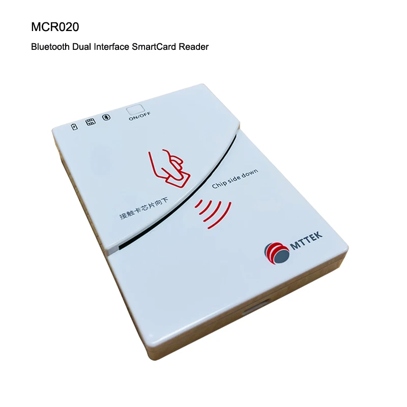 MCR020 Bluetooth Dual Interface SmartCard Reader Support ISO 7816 and ISO 14443 Protocol NFC Reader IOS & Android