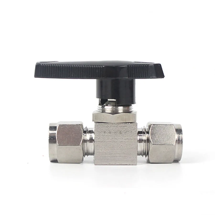 304 Stainless Steel Ferrule Ball Valve OD 3 4 6 8 10mm For Straight Through Panel Type Steel Pipe Copper Pipe Air Source Switch