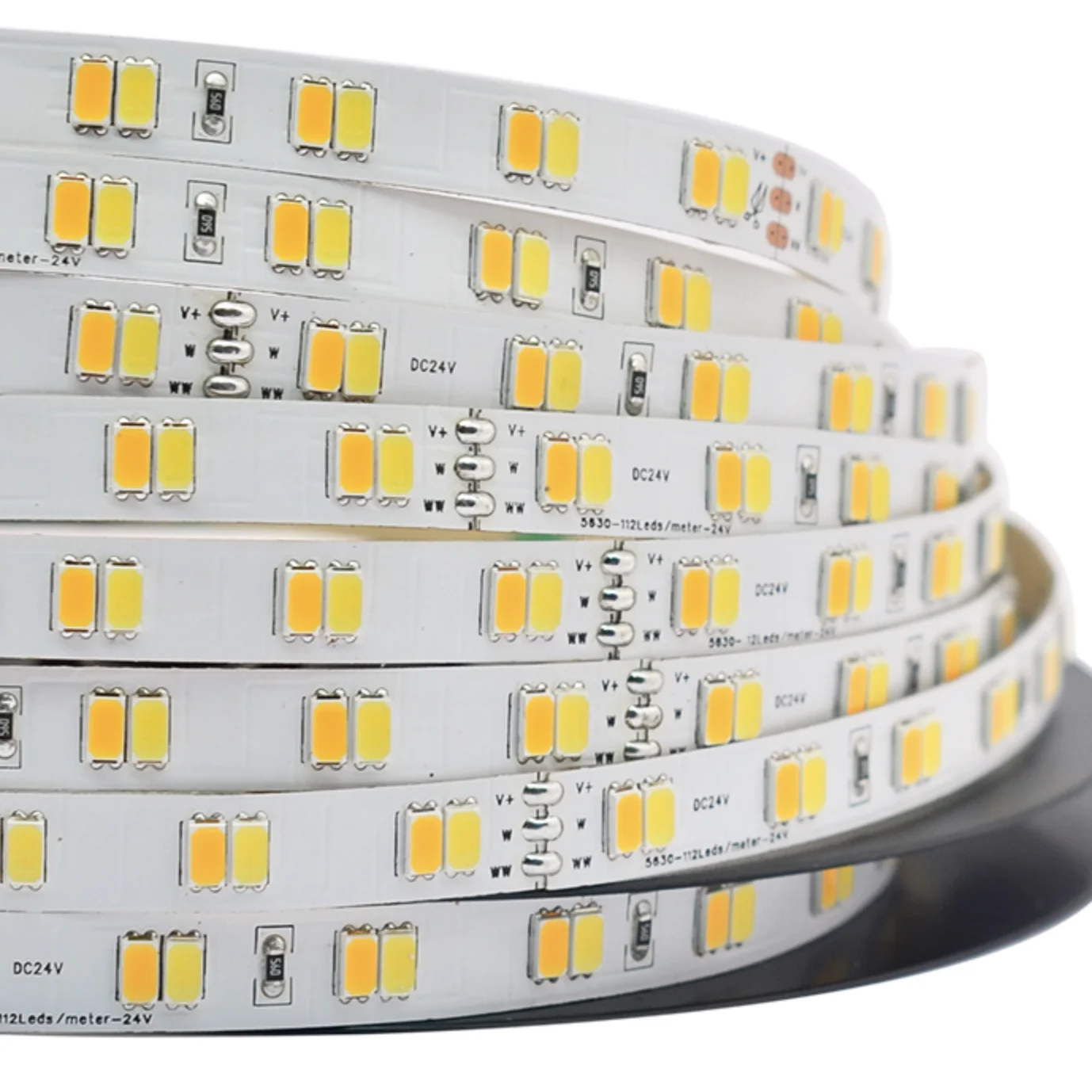 

24V DC, 112led/m smd 5630 (560led/5m) led strip light, CW+WW CCT adjustable