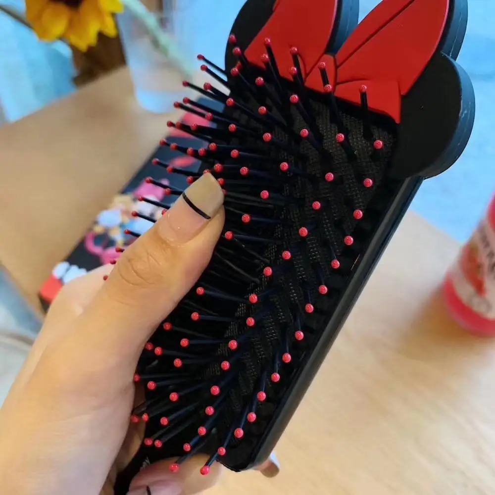 Disney-peine Antiestático de Minnie 3D, masaje, descompresión del cuero cabelludo, juguetes de maquillaje, regalo exquisito, nuevo, 1 ud.