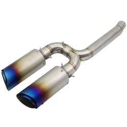 FZ6N FZ6S FZ6 Motorcycle Exhaust System Slip On Middle Pipe Link Tube with 2PCS Exhaust Muffler Tailpipe FZ-6N FZ-6S FZ-6