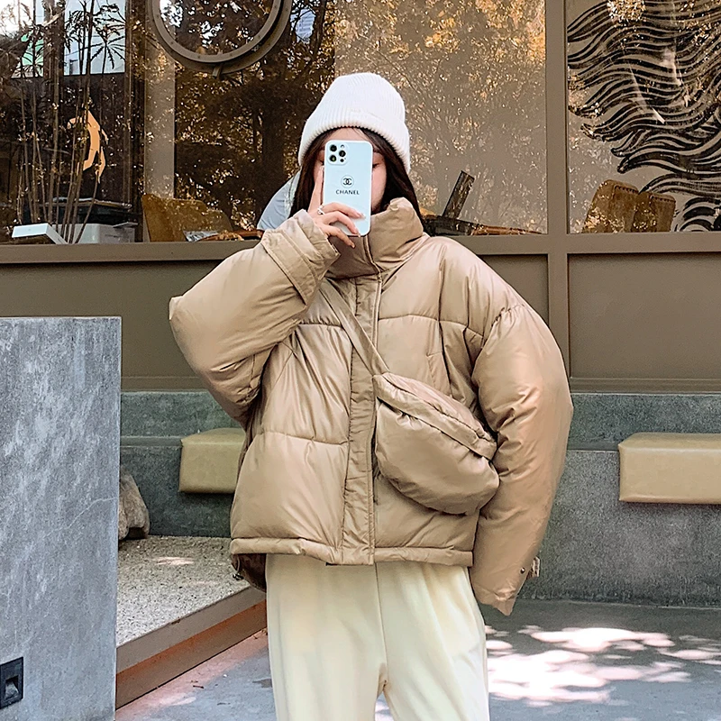 New winter down cotton loose parka coat winter women's coat warm thick long-sleeved large size yellow puffer thick jacket jacket