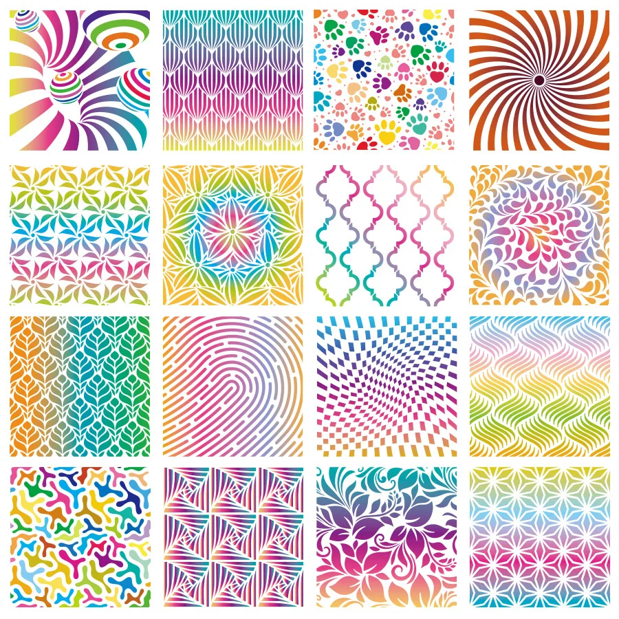 16Pcs/Set 15cm Mandala Geometry Two Design DIY Layering Stencils Painting Scrapbook Coloring Embossing Album Decorative Template