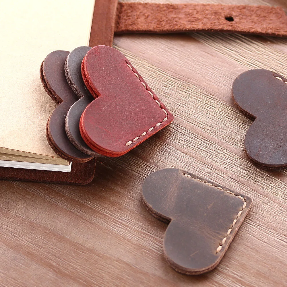 1 Pack Handcrated Vintage Leather Bookmarks For Book, Mini Corner Page Marker, Genuine Leather Bookmark For Reader Teacher Gift,