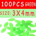 100 piezas de 3x4 mm, color verde