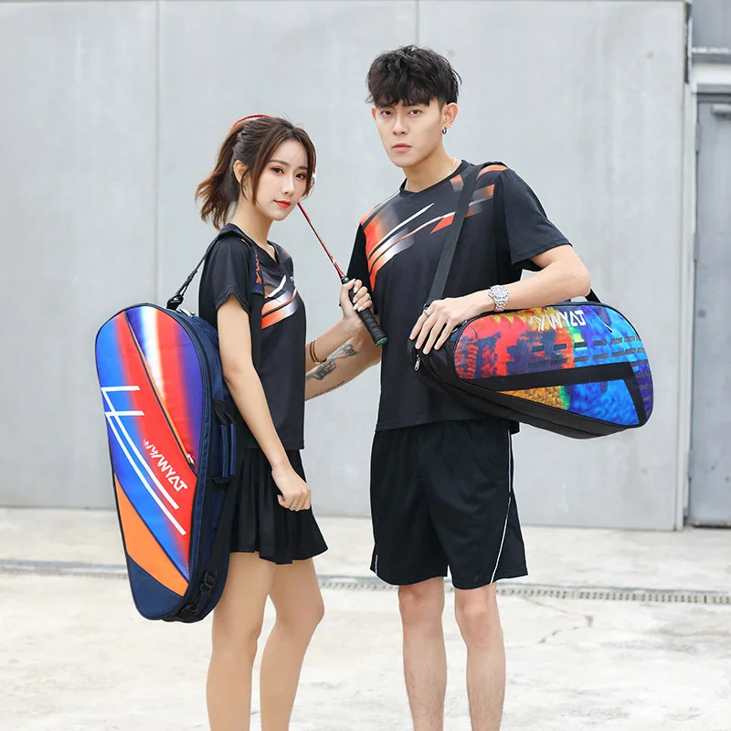 Sac De Raquette Badminton/Tennis 6 Raquettes – Housse Étanche Bandoulière Unisexe – Grand Compartiment Chaussures VOUNOT
