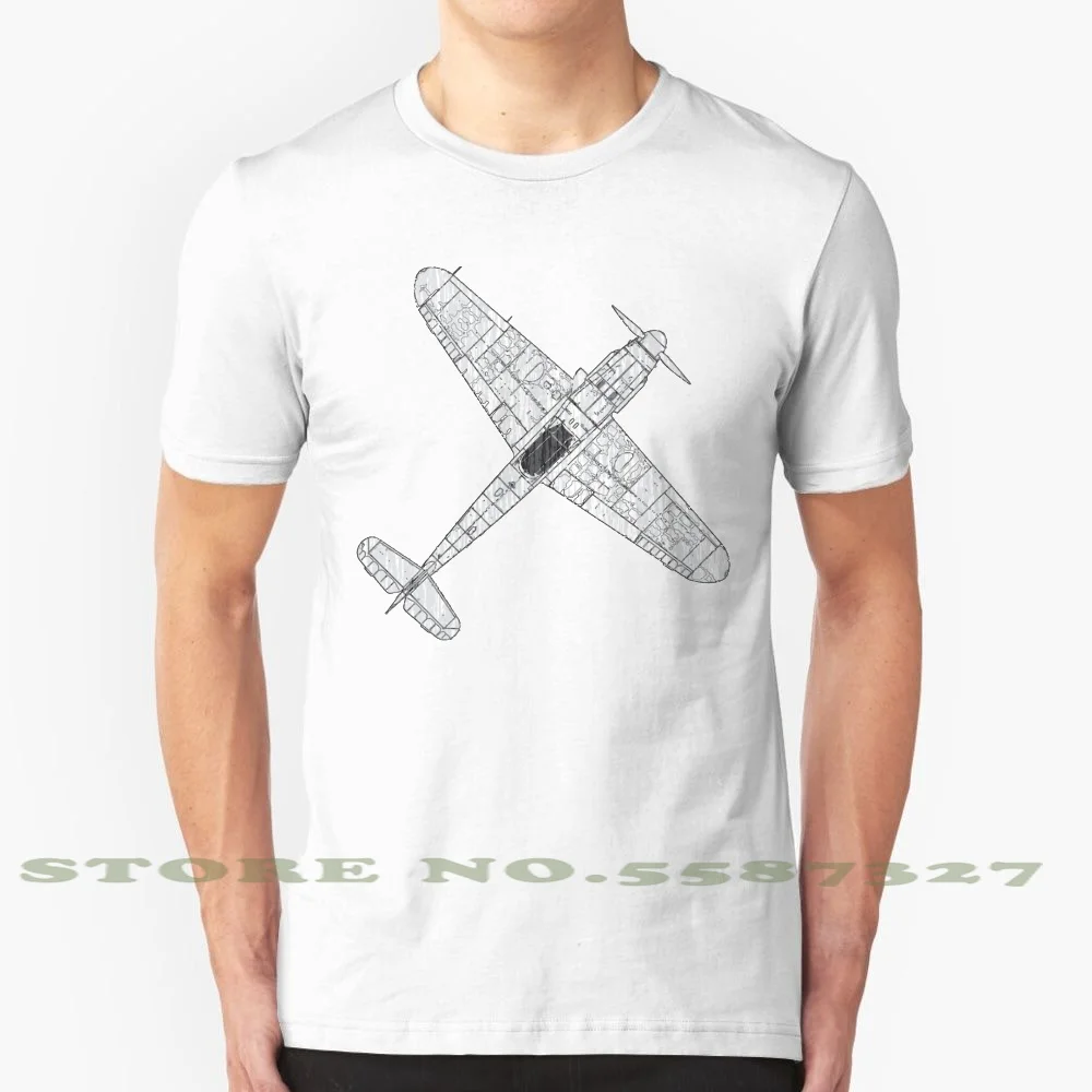 Черно-белая футболка Bf 109 Messerschmitt для мужчин и женщин Bf 109 Messerschmitt самолет немецкий самолет война Второй мировой войны исторический Bf 109 мир