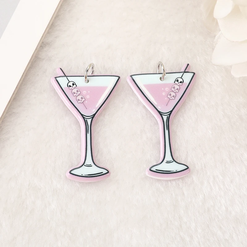 10 Pcs Halloween Charms Cocktail Skulls Axe Blood Cotton Candy Ghoul Cream Crafts Flatback Acrylic Findings For Jewelry Diy