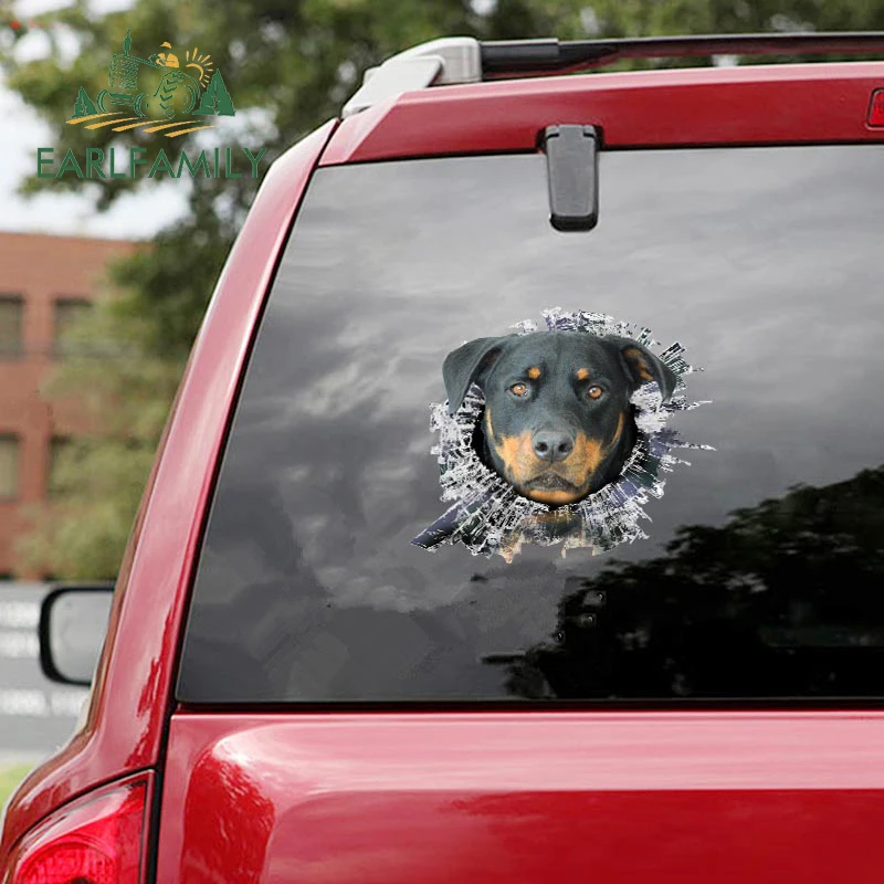 EARLFAMILY 13cm x 11.9cm for Rottweiler Dog Car Stickers Motorcycle Decal RV Surfboard Windshield Waterproof Sunscreen Decals