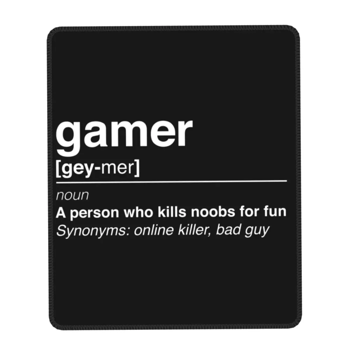 Gamer Definition Mouse Pad Anti-Slip Rubber Base Gaming Mousepad Accessories Geek Video Game Quote Office Desktop Computer Mat