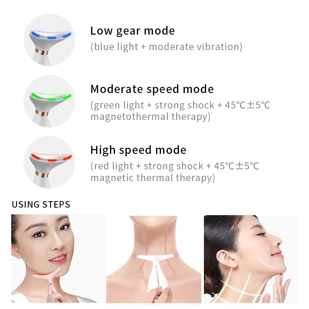 Multifunctionele Gezicht Nek Massage Gezicht Lift Schoonheid Apparaten Verwijder Dubbele Kin Led Photon Therapie Anti Rimpel Skin Care Tools