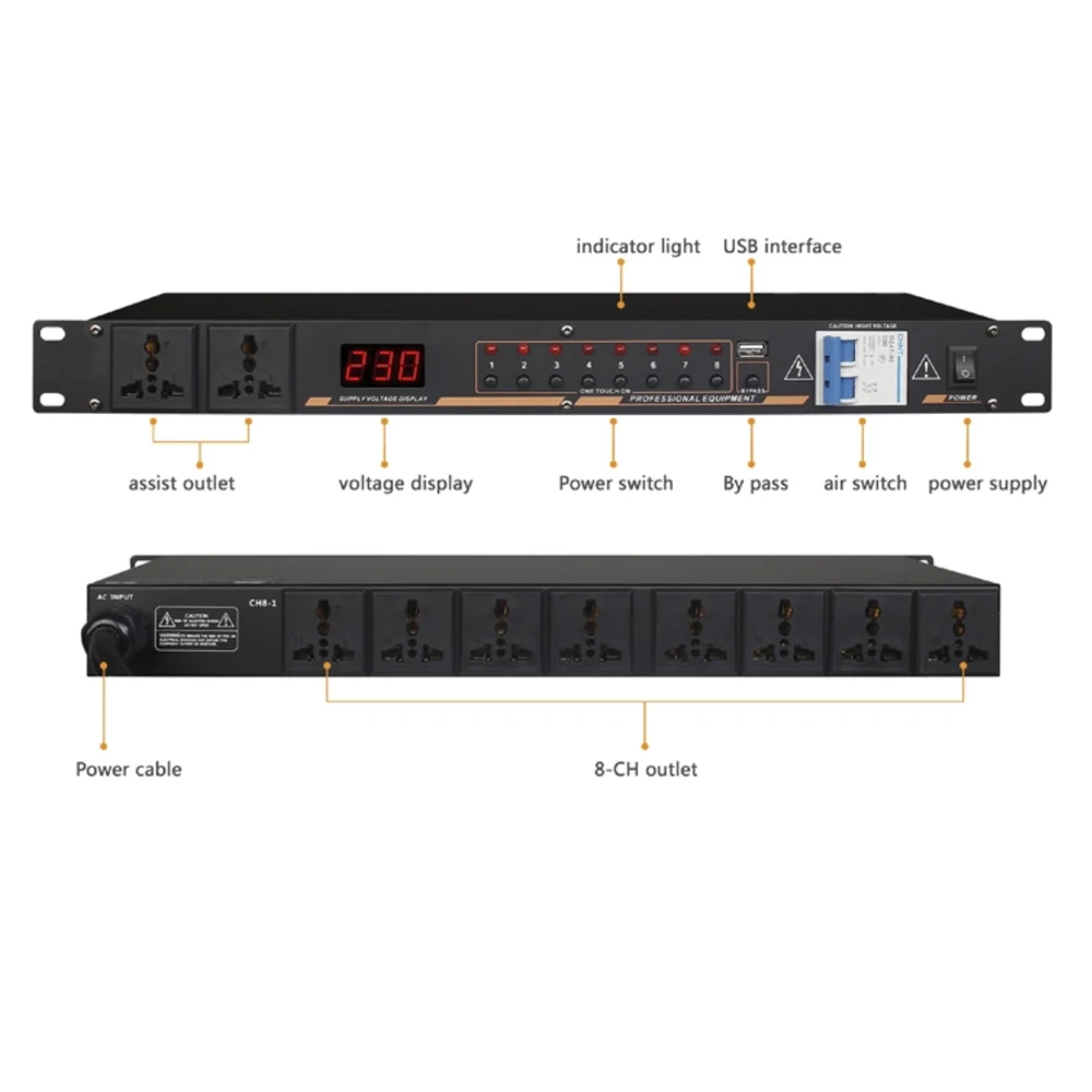 Professional Power Sequence For Power Supply to Audio Mixer Power Amplifier DSP Processor Active Line Array Speaker