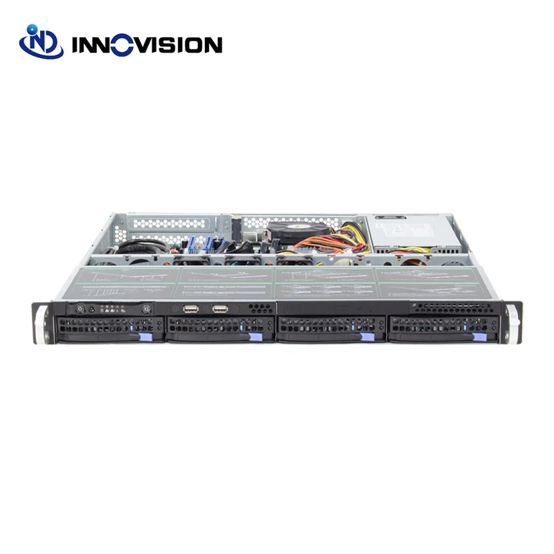 

Factory 1U 4Bays hot swap server chassis with 6gb SATA backplane supporting max 12*13“ rack server case