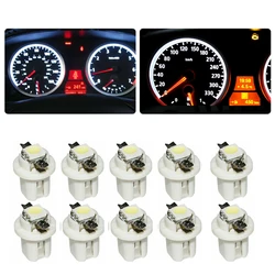 10Pcs T5 B8.5D 5050 SMD White Car Auto Vehicle Dashboard Instrument LED Light Bulb Lamp Creative Interior Decoration Accessories