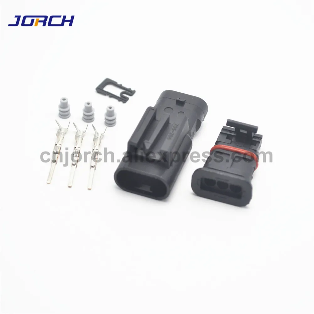 5sets 3pin automotive AMP male electronic waterproof connector for Audi