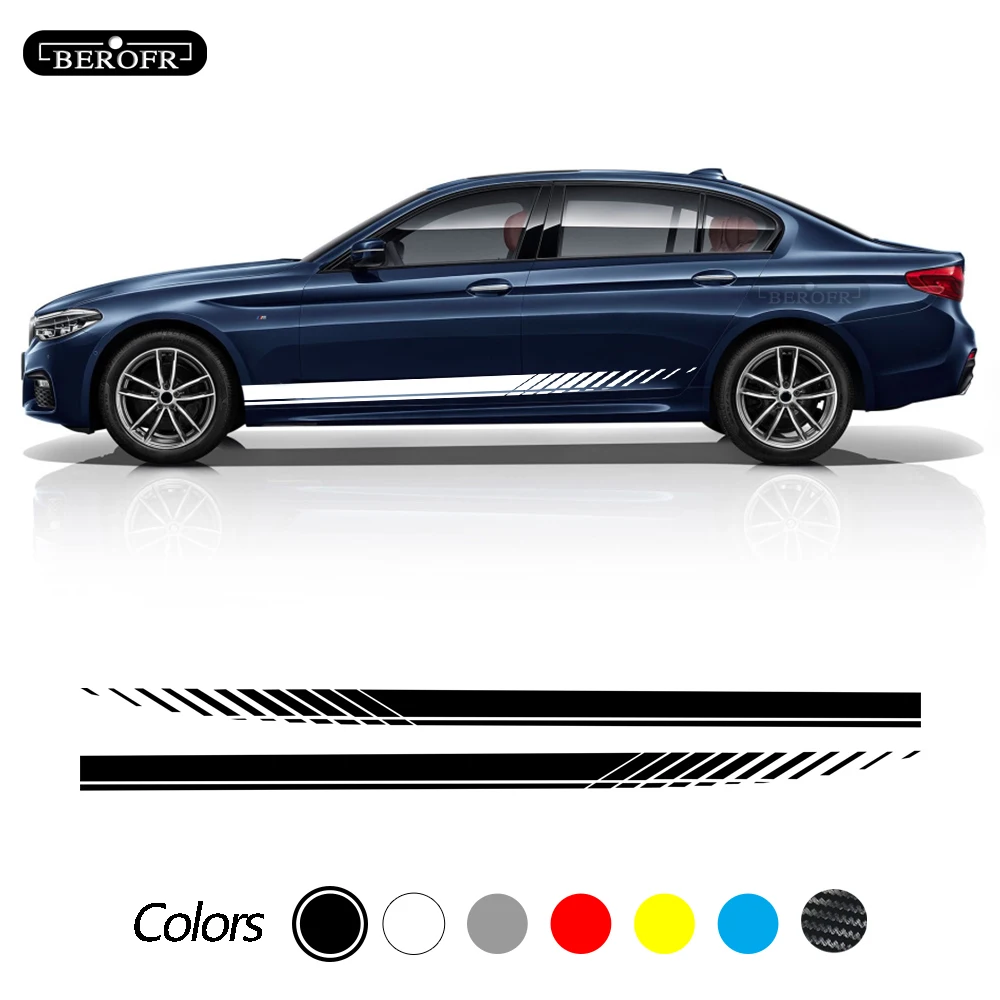 2pcs New Side Door Skirt Stickers Decal for BMW E46 E39 E60 E90 E36 F30 F10 X5 E53 E70 E34 E30 F20 F15 G30 F21 F07 F80 M Sprot