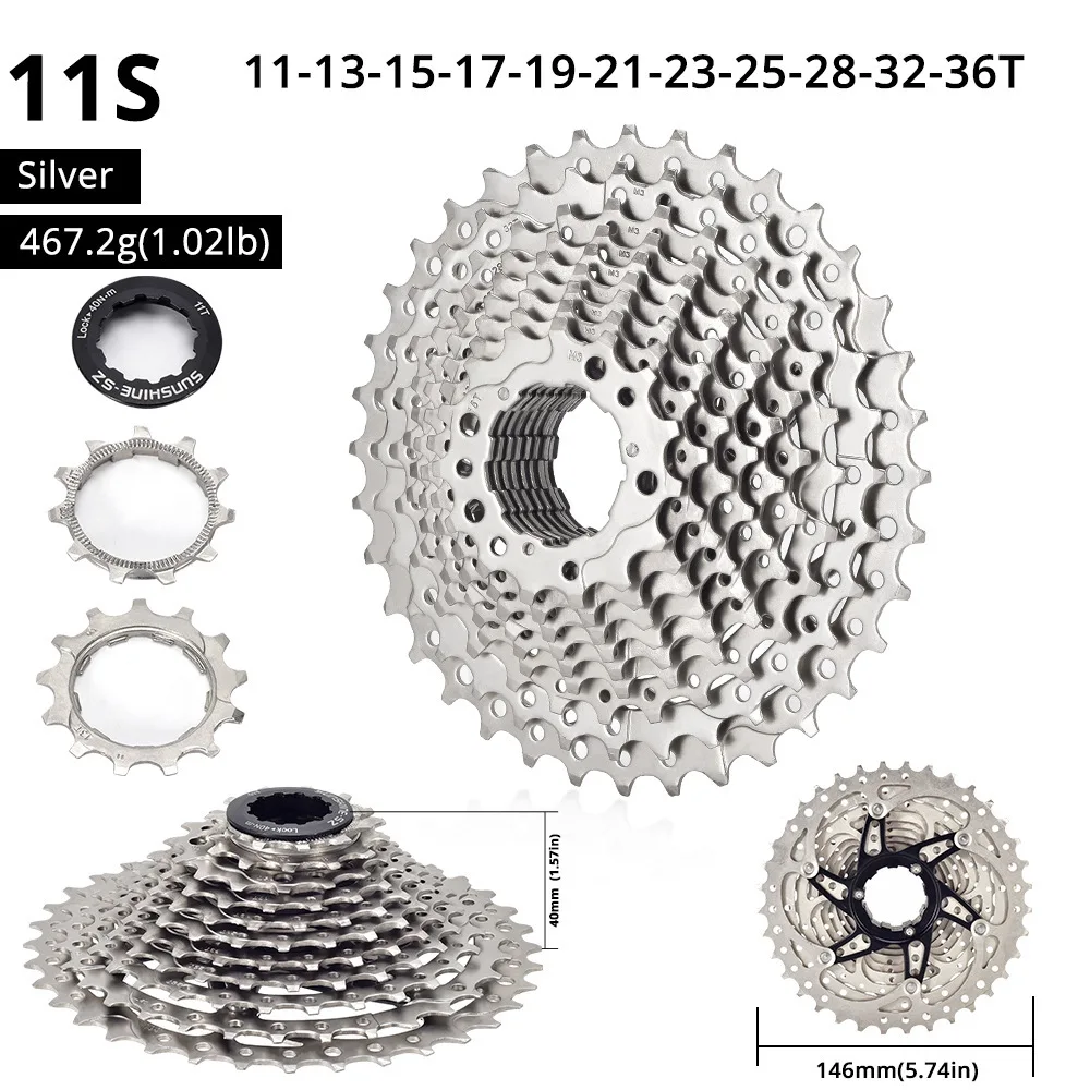 SUNSHINE Cassete K7 11v Speed 11-50T Cassette Casete Freewheel Pacco Pigno Bicycle Parts Sprocket Flywheel Kaseta Catraca