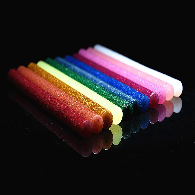 Mixed Color flash Hot Glue Sticks High Viscosity Electric Gun Silicone Craft Repair Power Tools DIY Hot Melt Sticks 200mm*10PCS