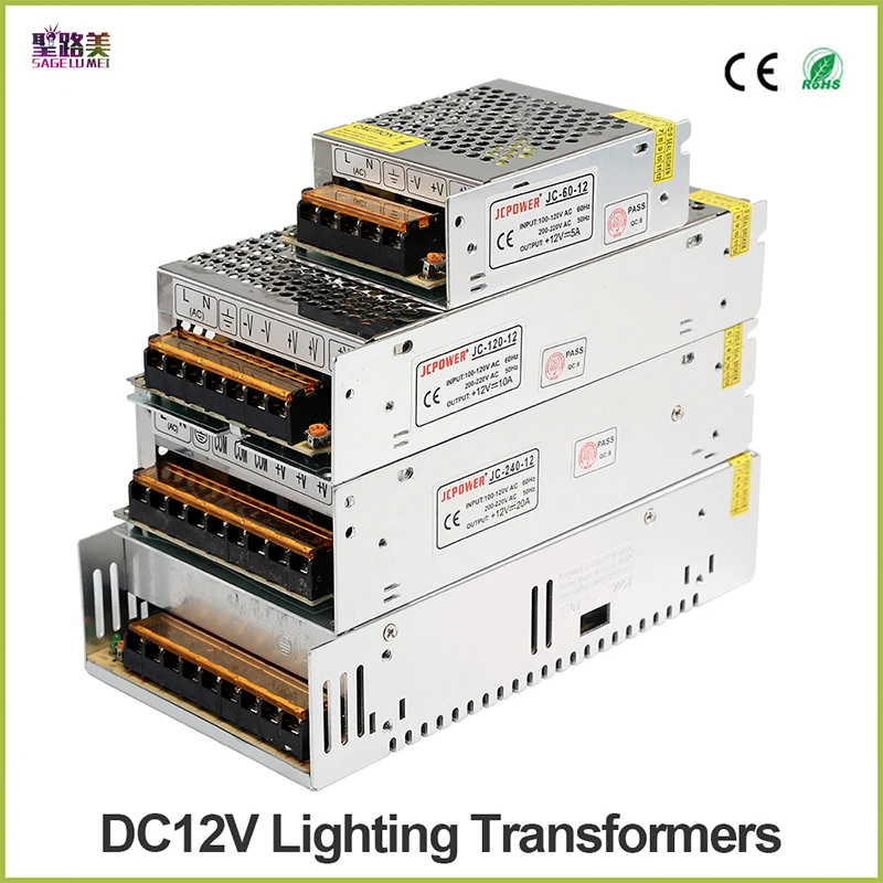 High-quality DC5V 12V 24V 36V led Strip Power to Adapter AC100-240V 1A 2A 3A 4A 5A 6A 8A 10A 15A 20A 30A 40A 50A 60APower Supply