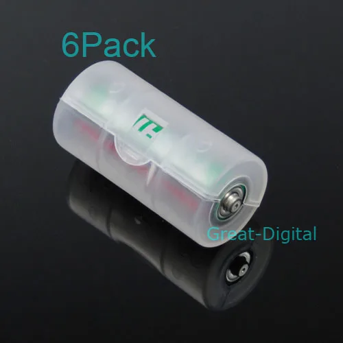 2x AA to C Size Battery Converter Adaptor Adapter Case