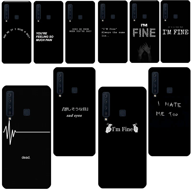 Sad depression Black Word Aesthetic For Samsung Galaxy J5 J3 J7 2017 J1 A3 A5 2016 A6 A8 J4 J6 Plus J2 Core 2018 Phone Case