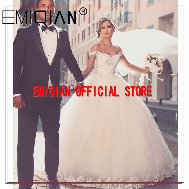 

Vestido De Noiva Princesa Beading Off Shoulder Wedding Dress sweetheart Lace Appliques Wedding Gown robe mariee mariage